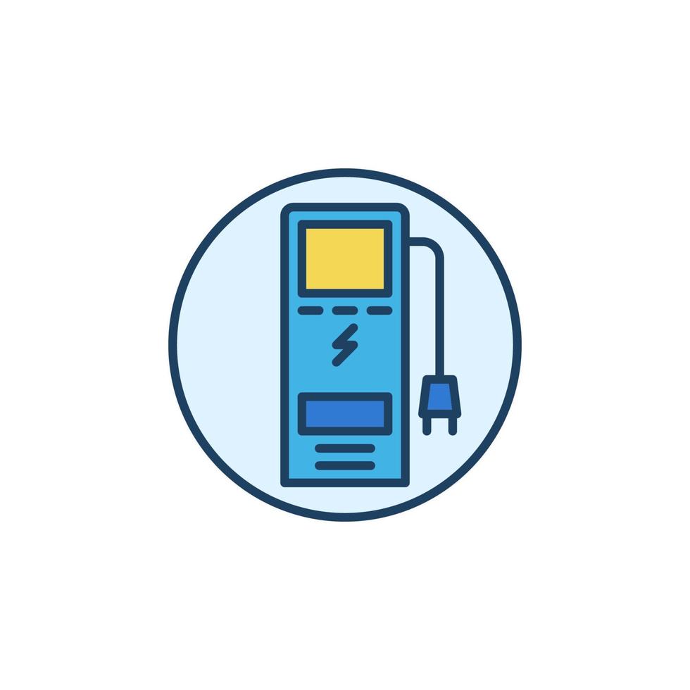 EV Charging Station vector concept round creative icon