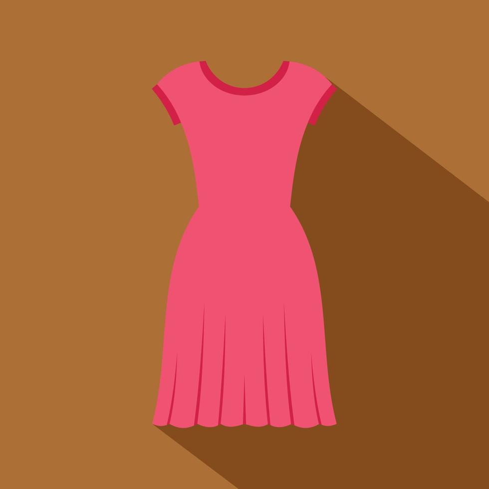 Pink dress icon, flat style vector