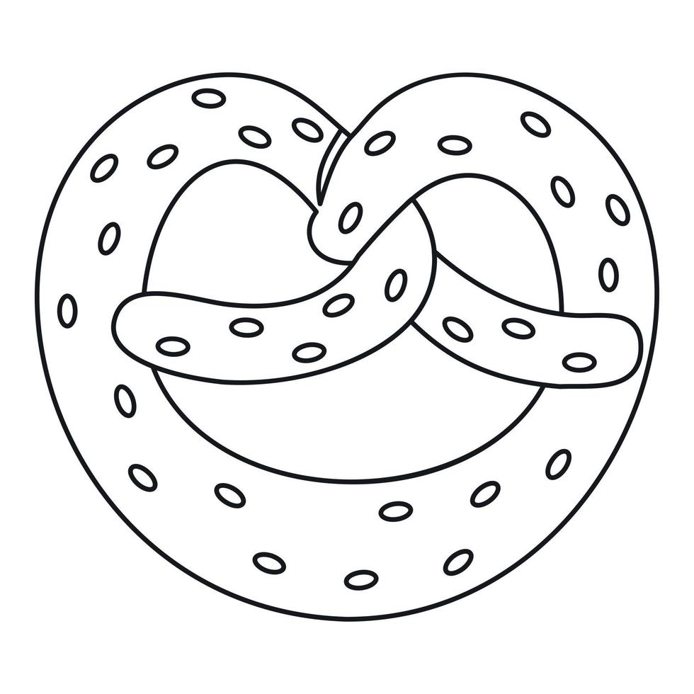 Pretzel icon, outline style vector
