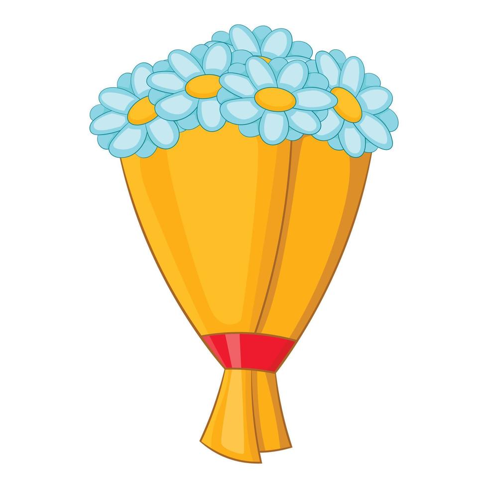 Bouquet of flowers icon, cartoon style vector