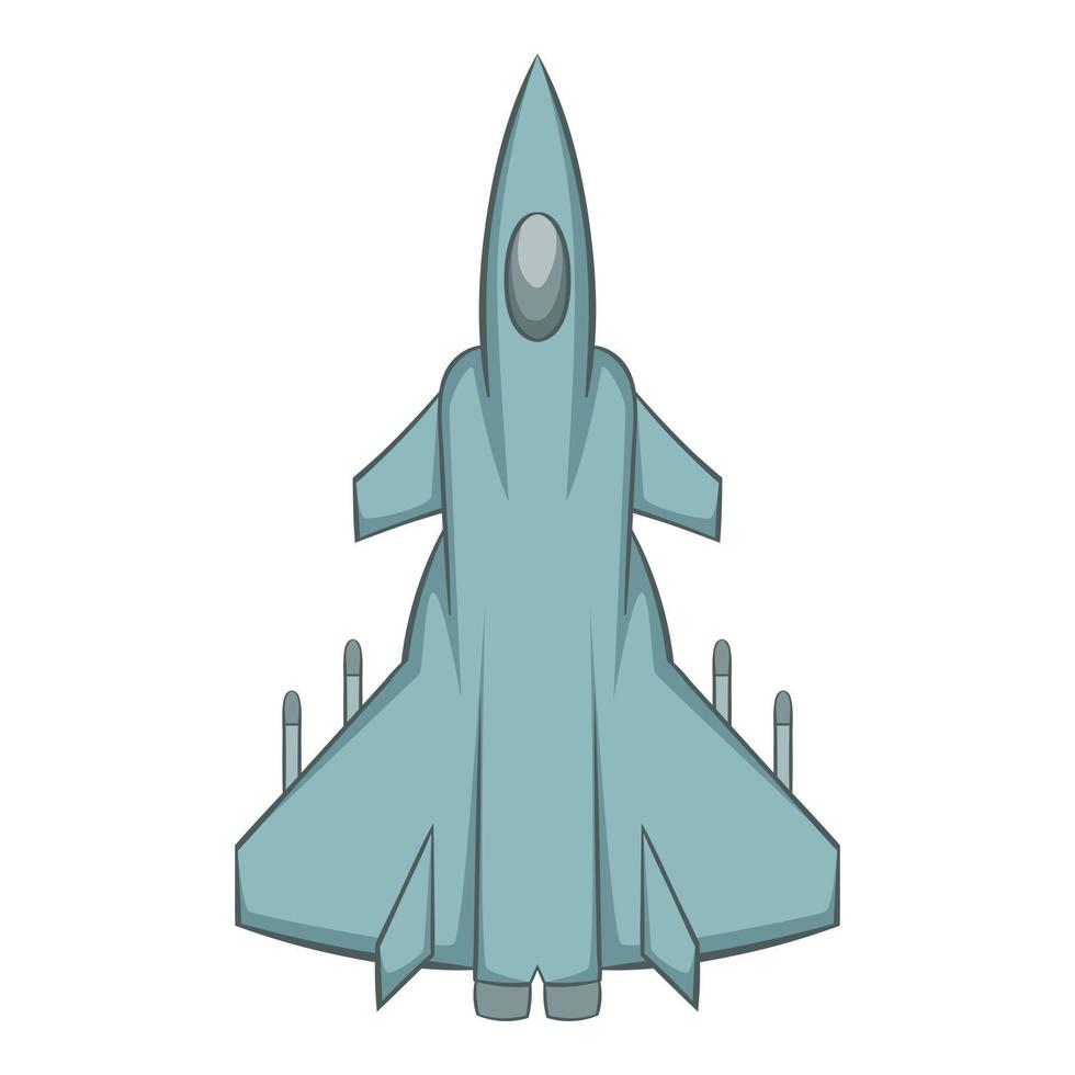 icono de jet militar, estilo de dibujos animados vector