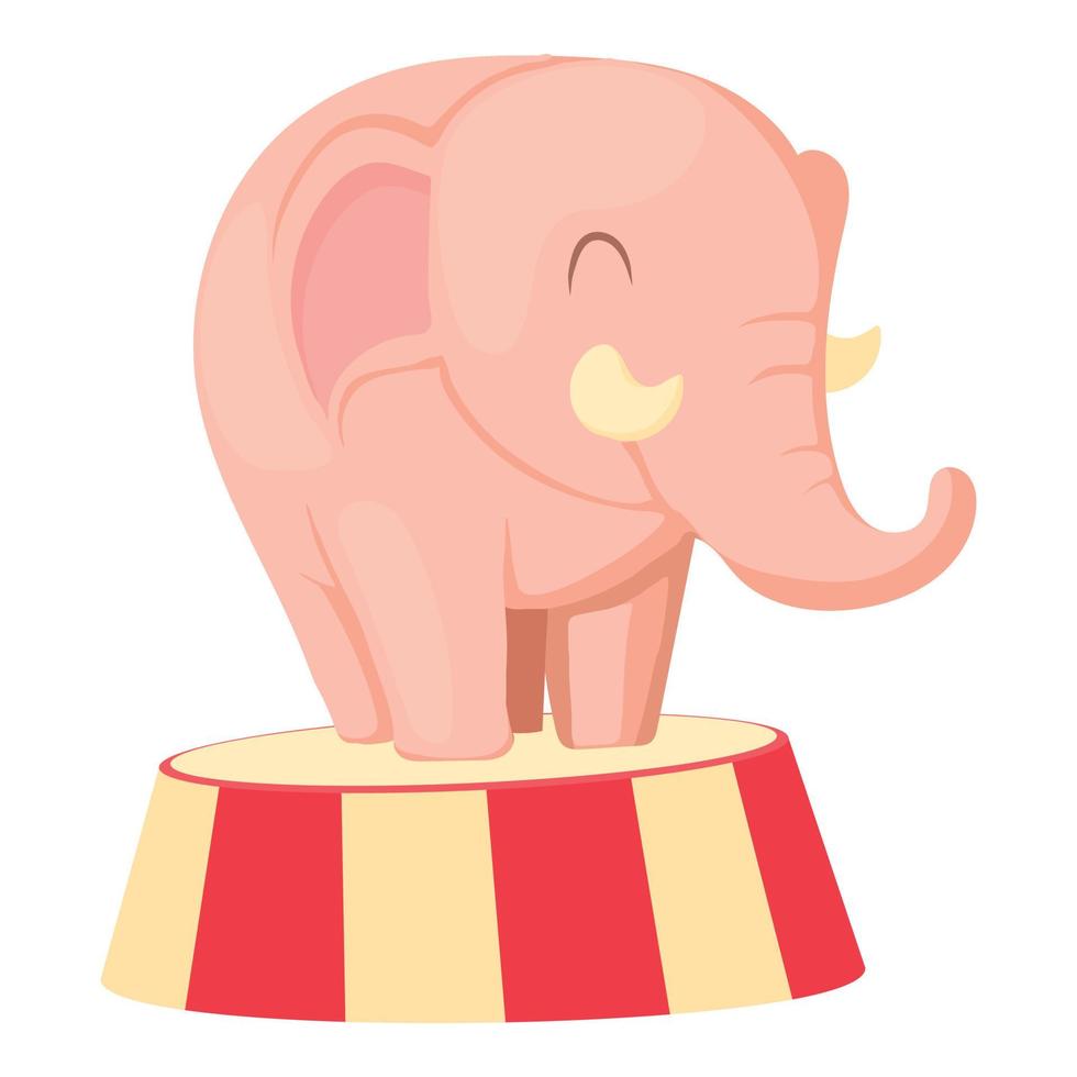 icono de elefante de circo, estilo de dibujos animados vector