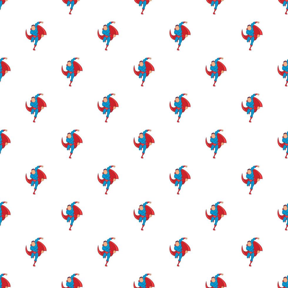Superhero runs pattern, cartoon style vector