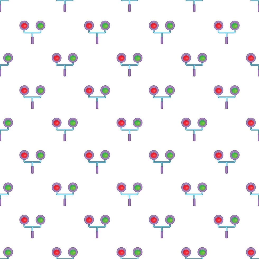 Traffic light for trains pattern, cartoon style vector
