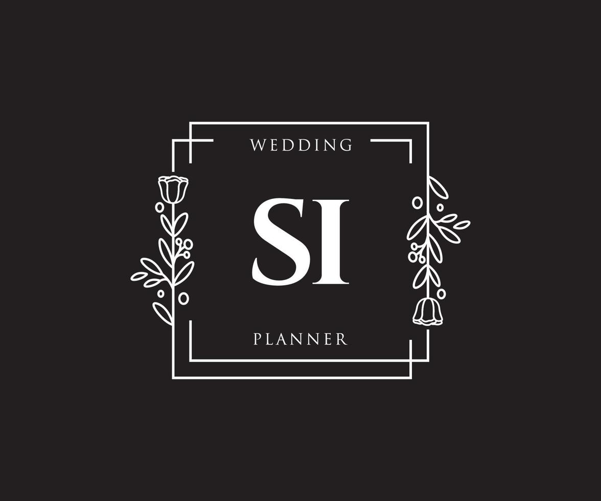 Initial SI feminine logo. Usable for Nature, Salon, Spa, Cosmetic and Beauty Logos. Flat Vector Logo Design Template Element.