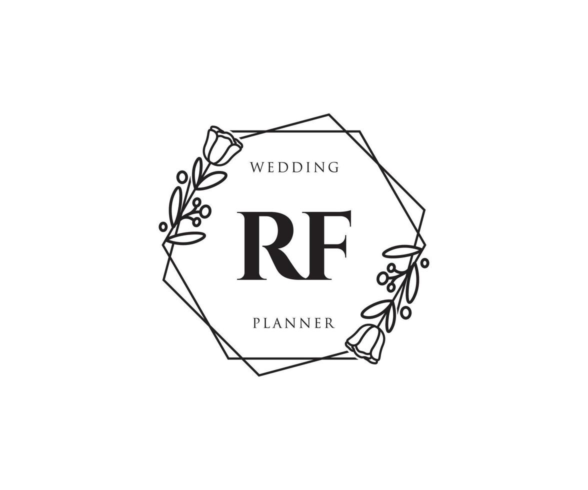 Initial RF feminine logo. Usable for Nature, Salon, Spa, Cosmetic and Beauty Logos. Flat Vector Logo Design Template Element.