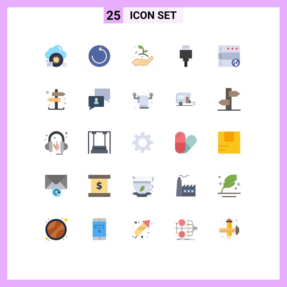 Modern Set of 25 Flat Colors and symbols such as business server growth database devices Editable Vector Design Elements