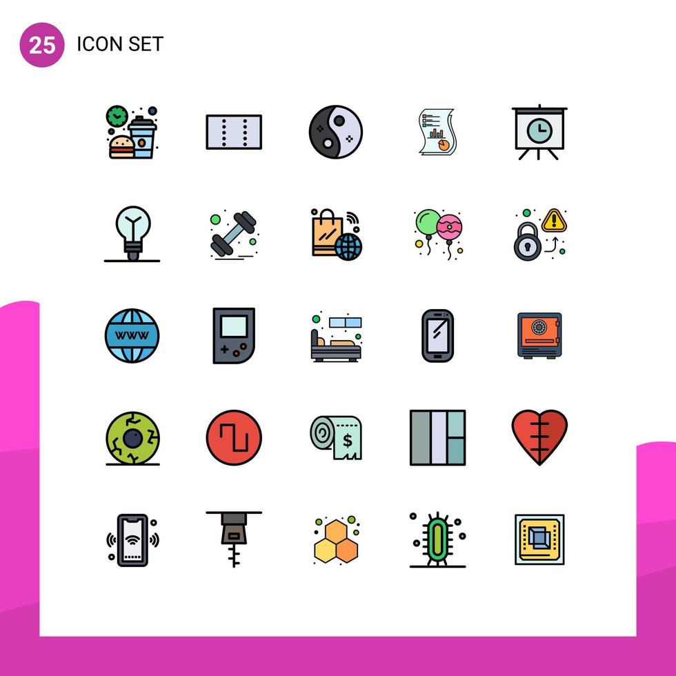 paquete de iconos de vector de stock de 25 signos y símbolos de línea para elementos de diseño de vector editables de auditoría de negocio de salón de datos en papel