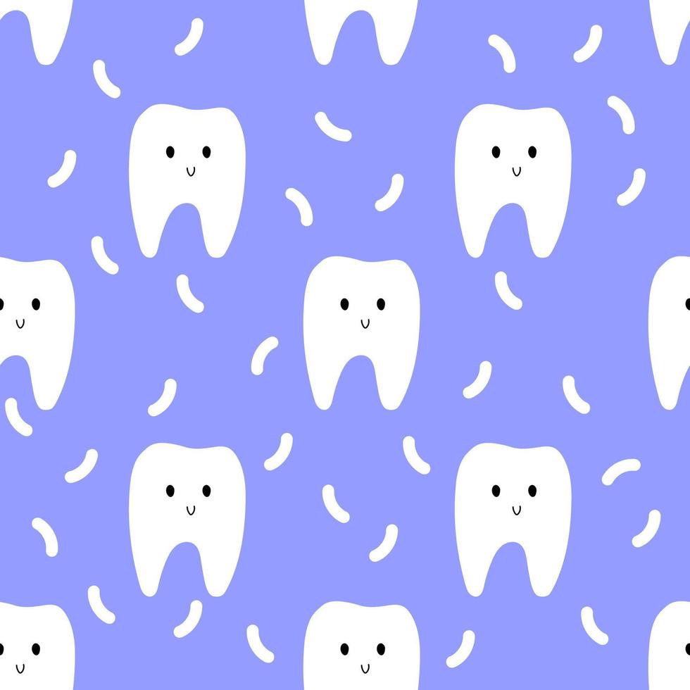 Childrens dental Clinic illustration. Healthy Tooth seamless pattern. Dental treatment and healthy lifestyle vector