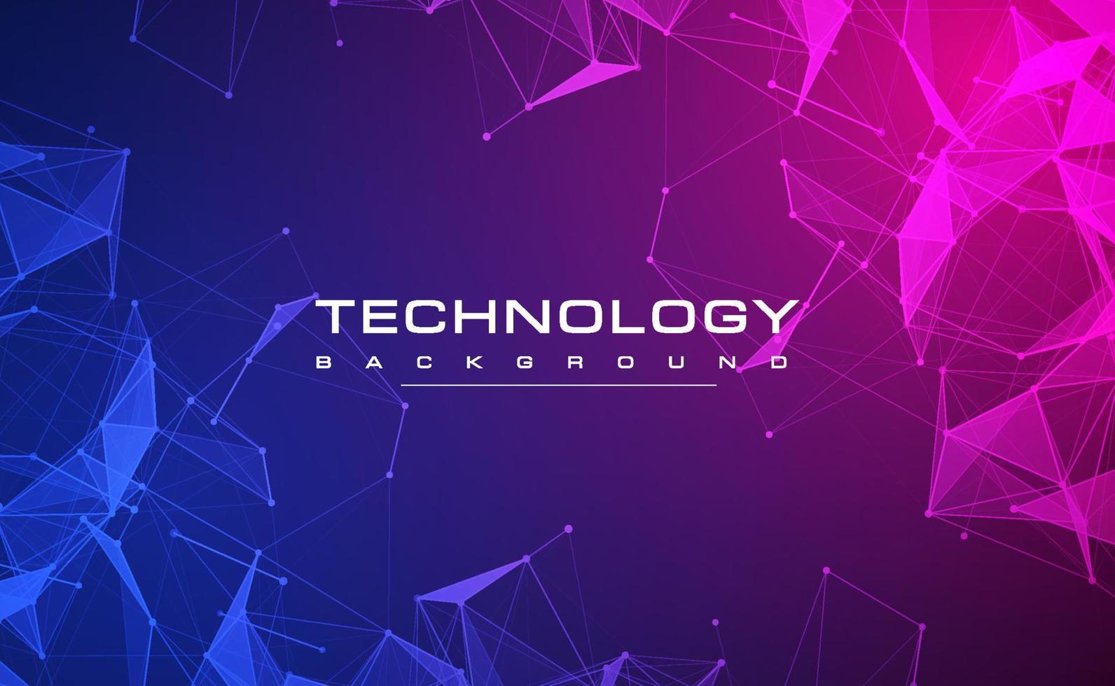 banner de tecnología digital concepto de fondo azul rosa con efecto de luz de tecnología, tecnología abstracta, datos futuros de innovación, red de Internet, big data ai, conexión de puntos de líneas, vector de ilustración