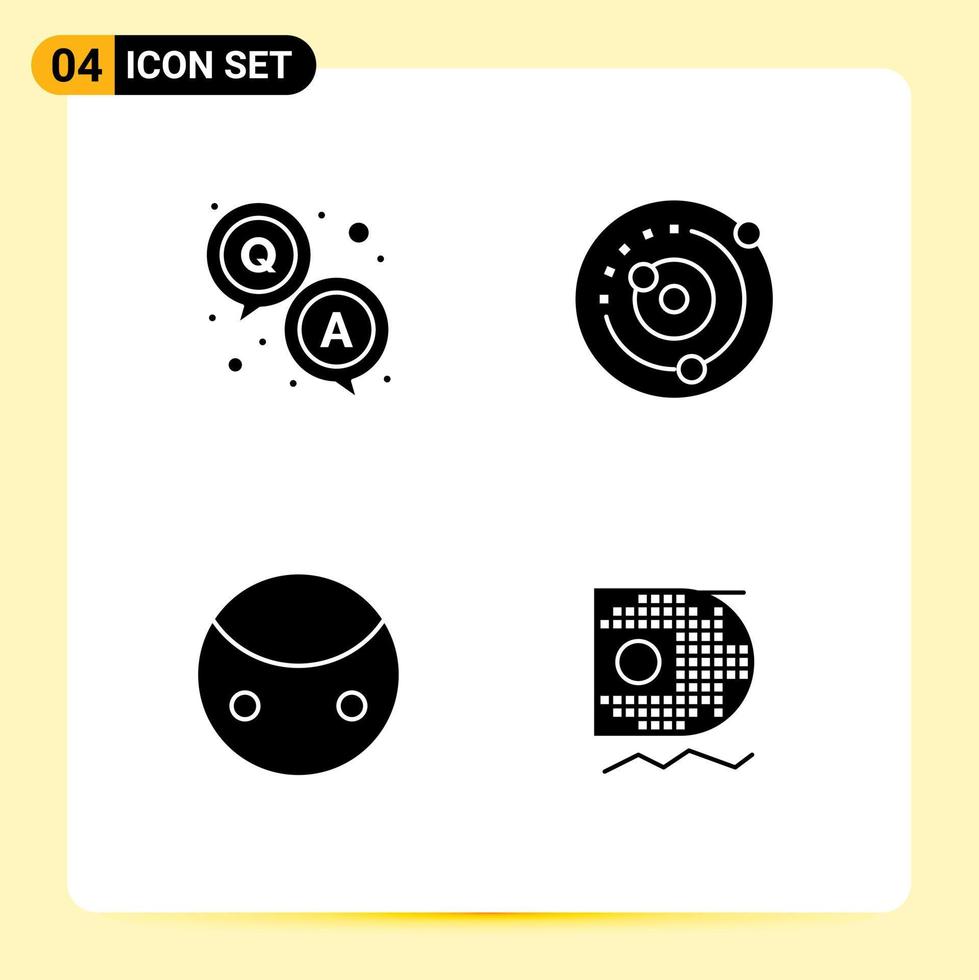 4 Creative Icons Modern Signs and Symbols of answer greatness survey planets orbiting symbolism Editable Vector Design Elements