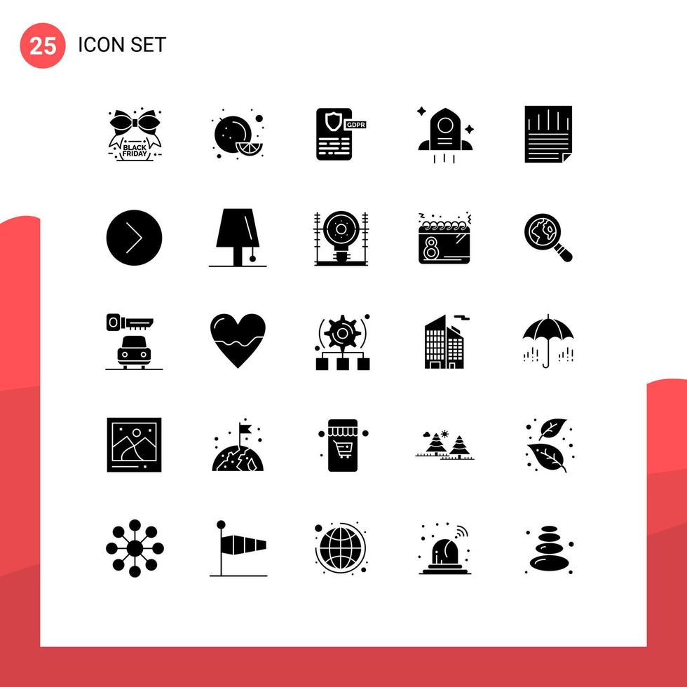 25 Creative Icons Modern Signs and Symbols of paper check ok design data rocket Editable Vector Design Elements