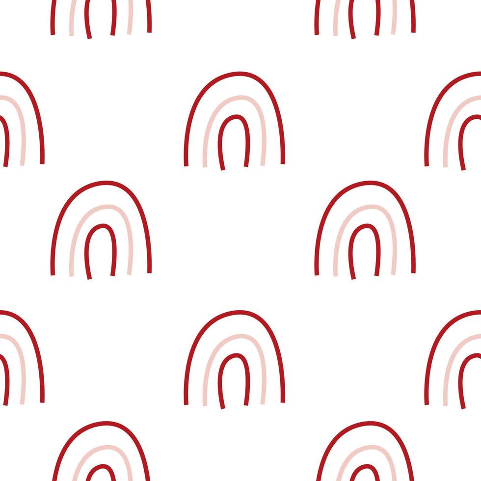 Seamless Pattern with rainbows. Children square pattern. White background. Cute illustration. Baby wrapping paper vector
