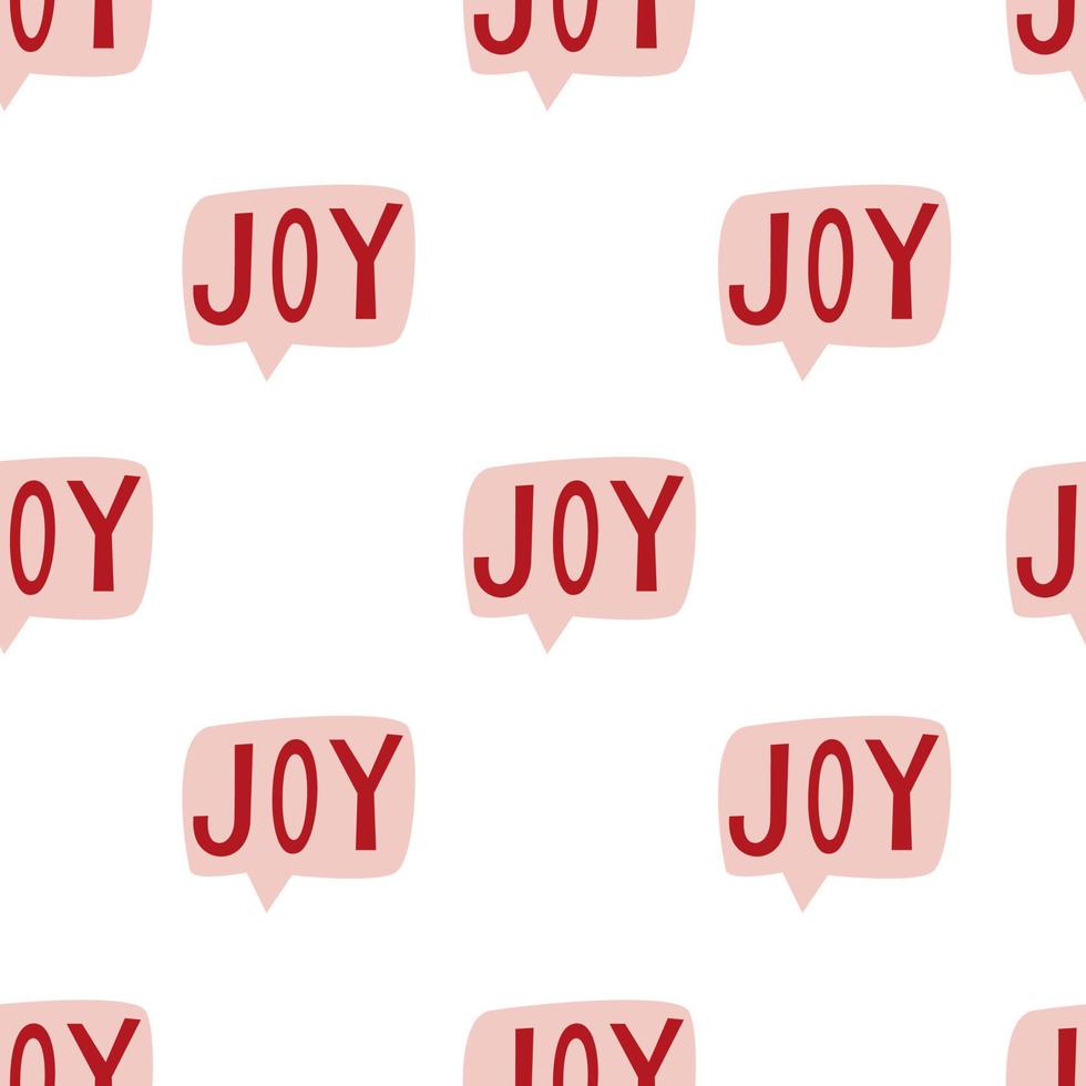 Seamless Pattern with speech bubbles and joy. Holiday winter square pattern. White background. Cute illustration. Winter wrapping paper vector