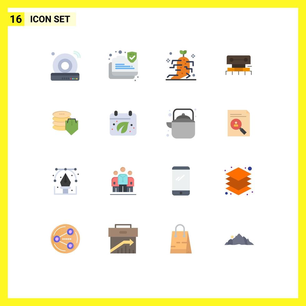 16 Creative Icons Modern Signs and Symbols of shield scale drug tool level Editable Pack of Creative Vector Design Elements