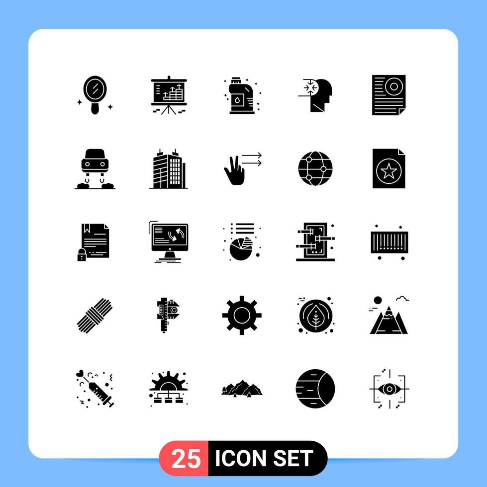 25 Creative Icons Modern Signs and Symbols of letter data mechanical head autism Editable Vector Design Elements