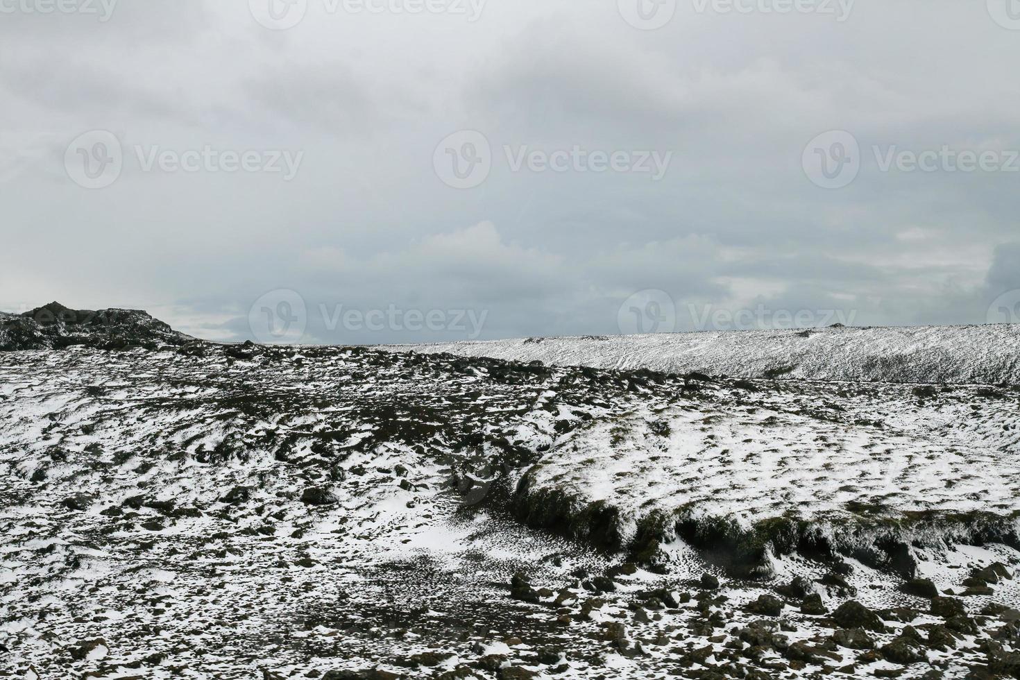 Snow moss landscape nature in Iceland photo