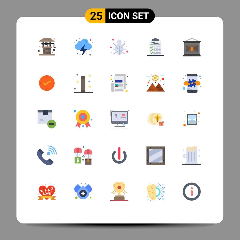 conjunto de 25 iconos de interfaz de usuario modernos signos de símbolos para elementos de diseño de vector editables de seguridad de portapapeles de error de tarea de archivo