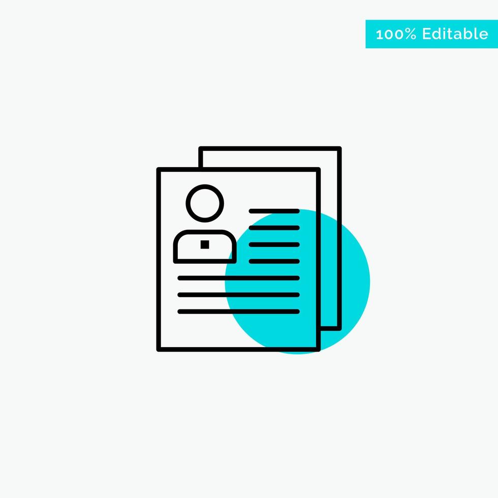 Profile About Contact Delete File Personal turquoise highlight circle point Vector icon