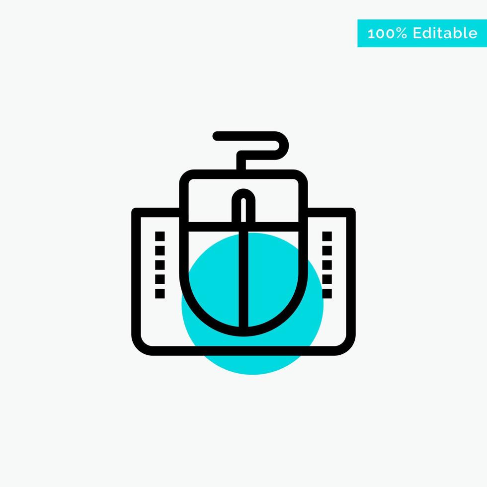 Mouse Interface Mouse Interface Computer turquoise highlight circle point Vector icon
