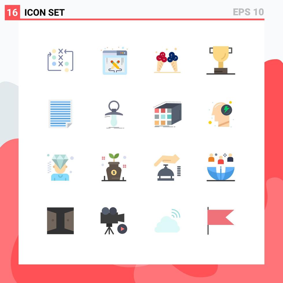 Set of 16 Vector Flat Colors on Grid for page data work sport american Editable Pack of Creative Vector Design Elements