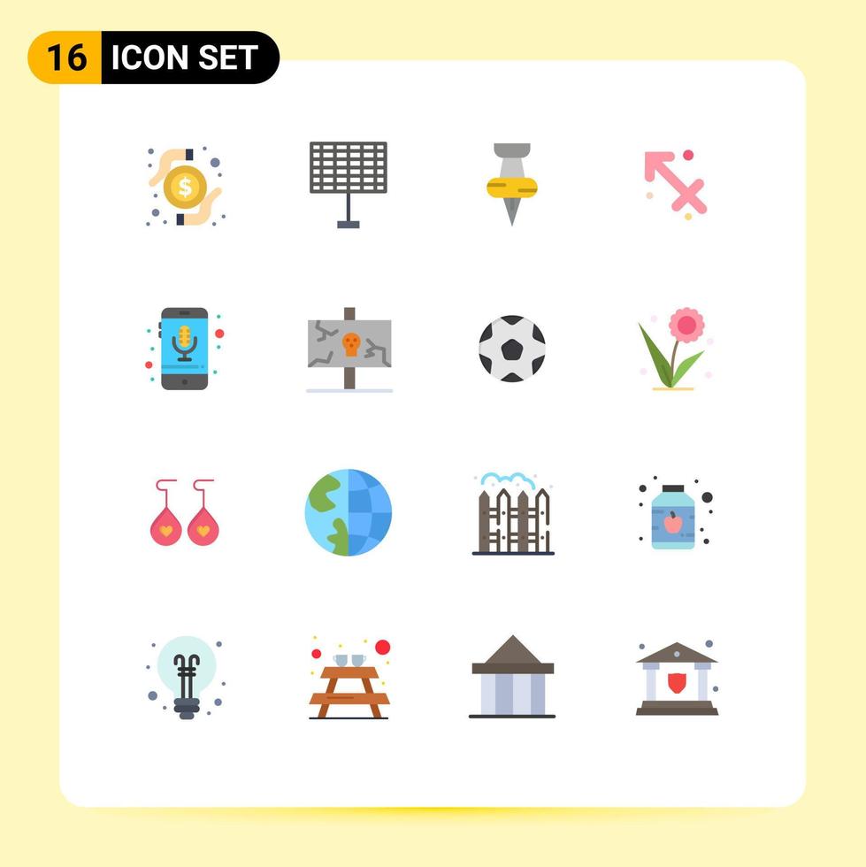 paquete de iconos de vector de stock de 16 signos y símbolos de línea para grabar dispositivo de pin móvil zodiac paquete editable de elementos de diseño de vector creativo