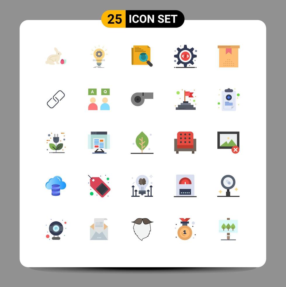 Stock Vector Icon Pack of 25 Line Signs and Symbols for gear programming interface light html page search Editable Vector Design Elements