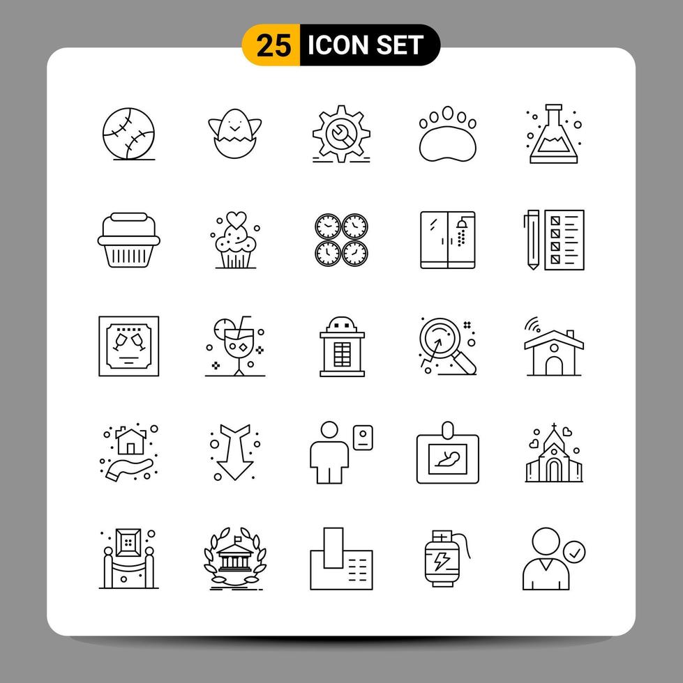 Paquete de 25 iconos negros signos de símbolos de contorno para diseños receptivos sobre fondo blanco 25 iconos establecidos vector