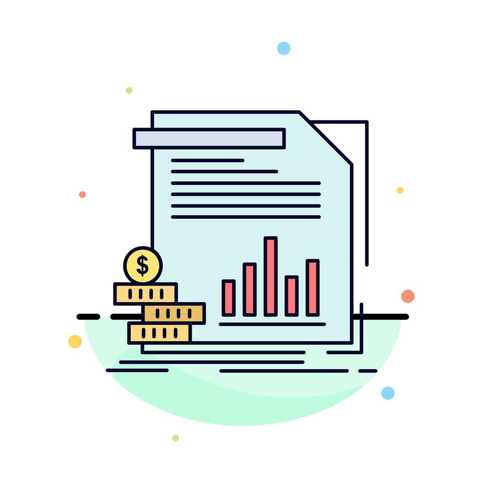 economy finance money information reports Flat Color Icon Vector