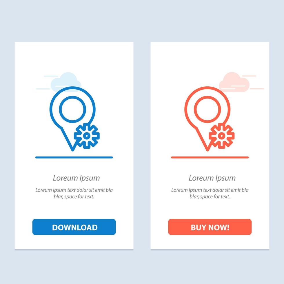 Location Map Settings  Blue and Red Download and Buy Now web Widget Card Template vector
