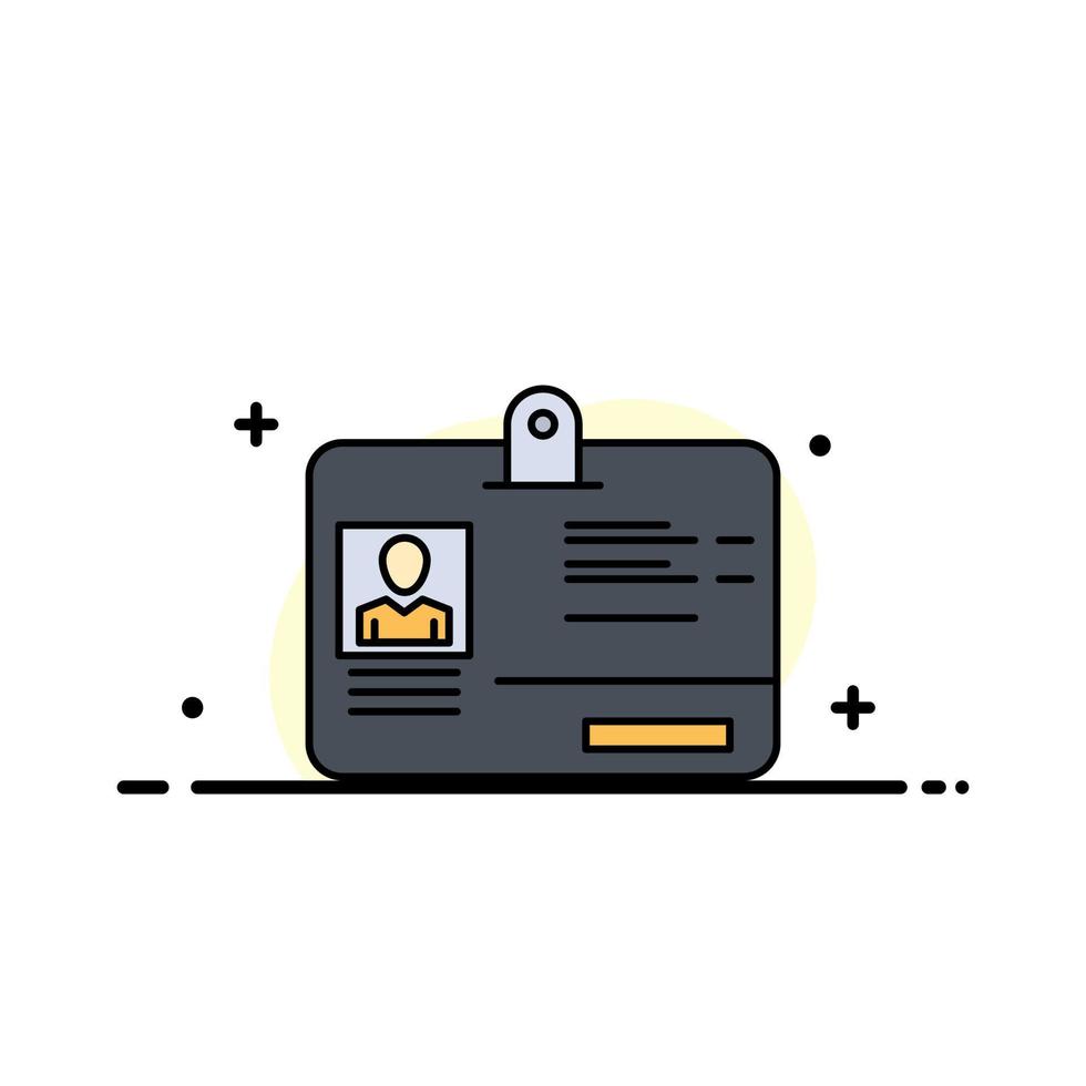 Pass Card Identity Id  Business Flat Line Filled Icon Vector Banner Template