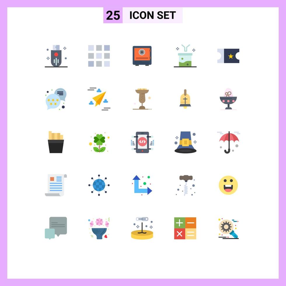 Flat Color Pack of 25 Universal Symbols of funnel data analytics bank big data and science concept safety Editable Vector Design Elements