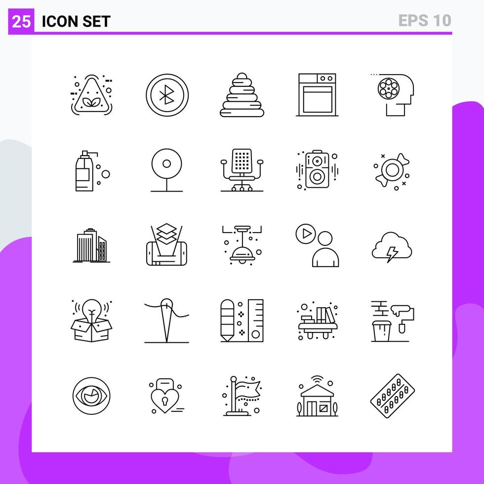 Set of 25 icons in Line style Creative Outline Symbols for Website Design and Mobile Apps Simple Line Icon Sign Isolated on White Background 25 Icons Creative Black Icon vector background