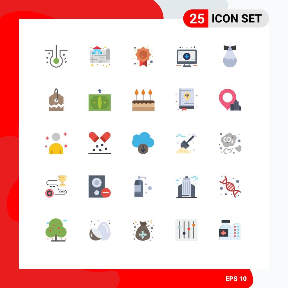 25 iconos creativos signos y símbolos modernos de etiqueta monitor de bomba de calidad militar elementos de diseño vectorial editables vector