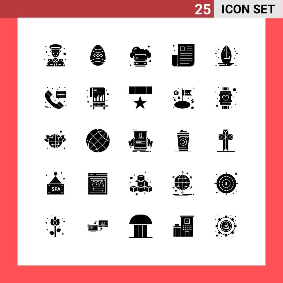 paquete de iconos de vector de stock de 25 signos y símbolos de línea para elementos de diseño de vector editables de plataforma de noticias de nube de periódico de interfaz de usuario