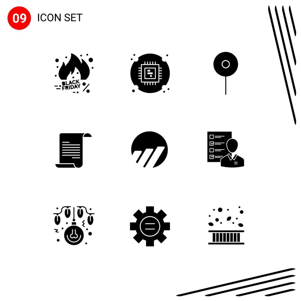 Modern Set of 9 Solid Glyphs Pictograph of crypto world coin hardware greece file Editable Vector Design Elements