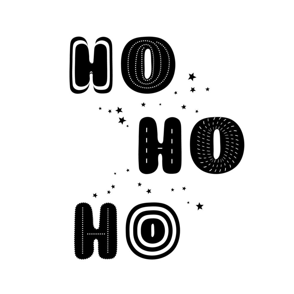 Hand drawn vector calligraphy phrase Ho ho ho isolated on white background. Christmas lettering.