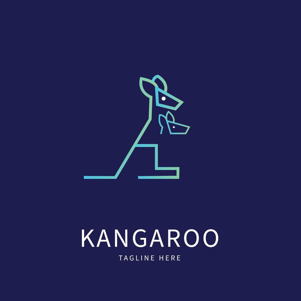 Vector Logo Illustration Australian Kangaroo Mascot Cartoon