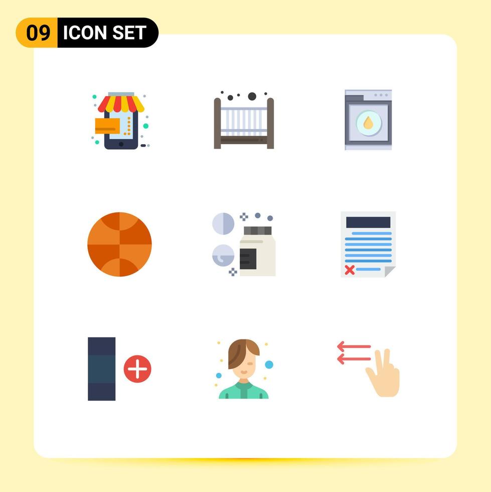 Universal Icon Symbols Group of 9 Modern Flat Colors of contract medical machine healthcare sport Editable Vector Design Elements
