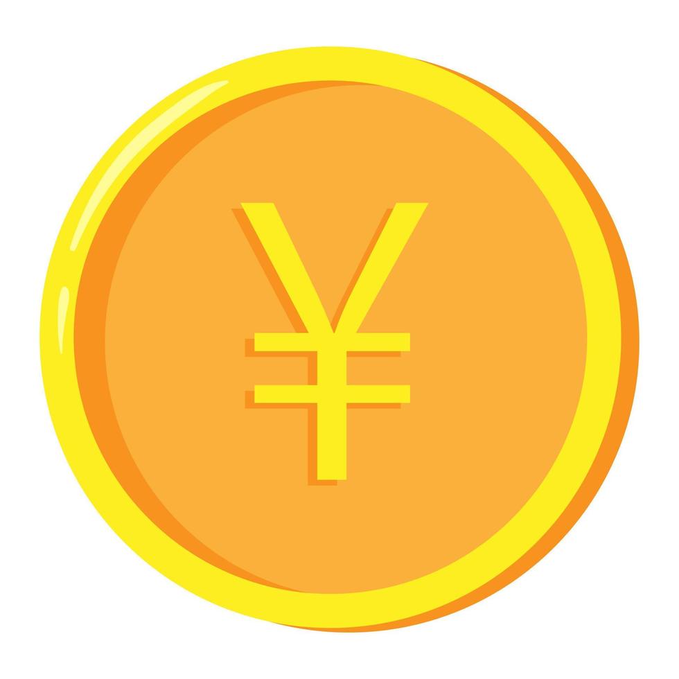 Coins of yen. Vector illustration.