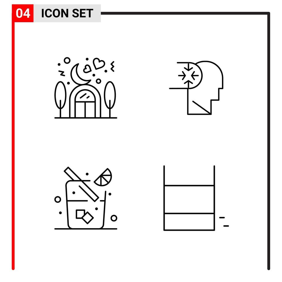 4 General Icons for website design print and mobile apps 4 Outline Symbols Signs Isolated on White Background 4 Icon Pack vector