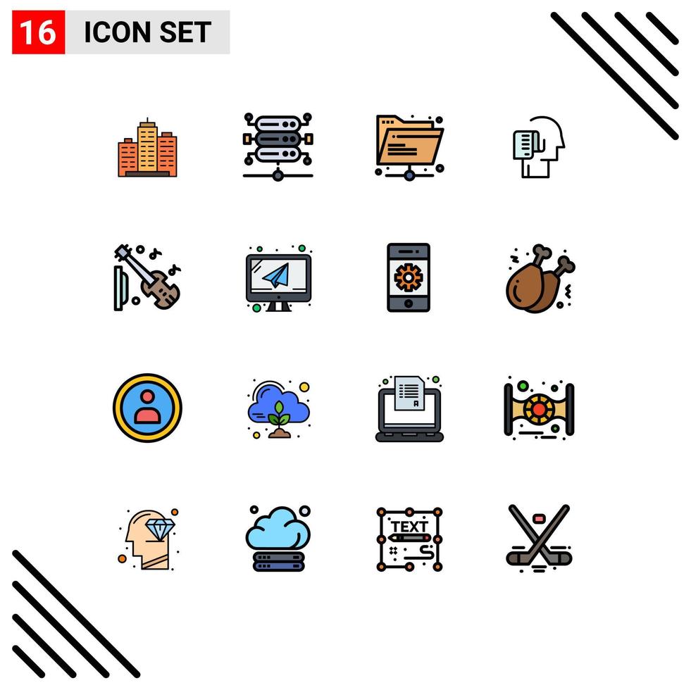 Pictogram Set of 16 Simple Flat Color Filled Lines of schedule list network human network Editable Creative Vector Design Elements
