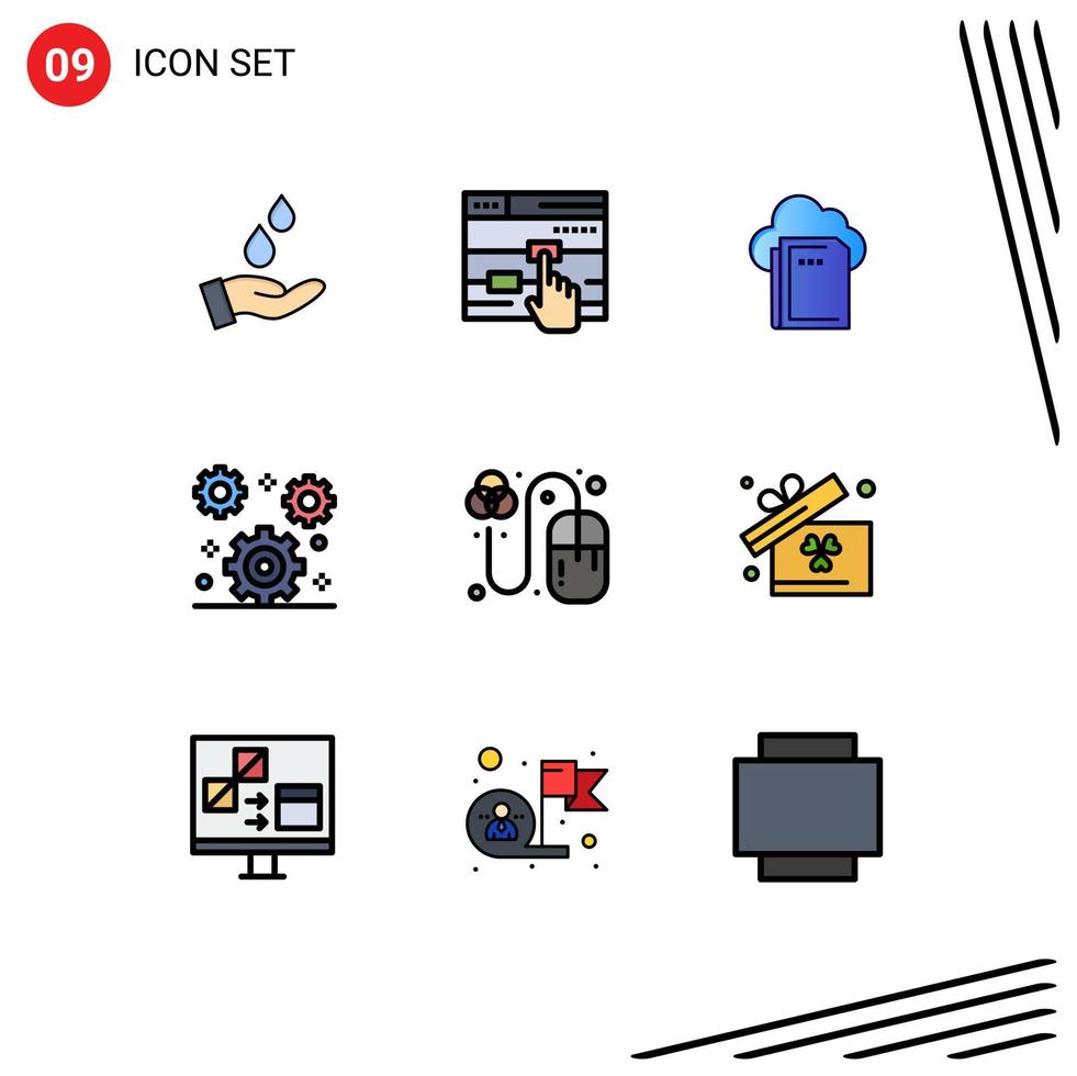 9 Creative Icons Modern Signs and Symbols of designing setting cloud office cog Editable Vector Design Elements