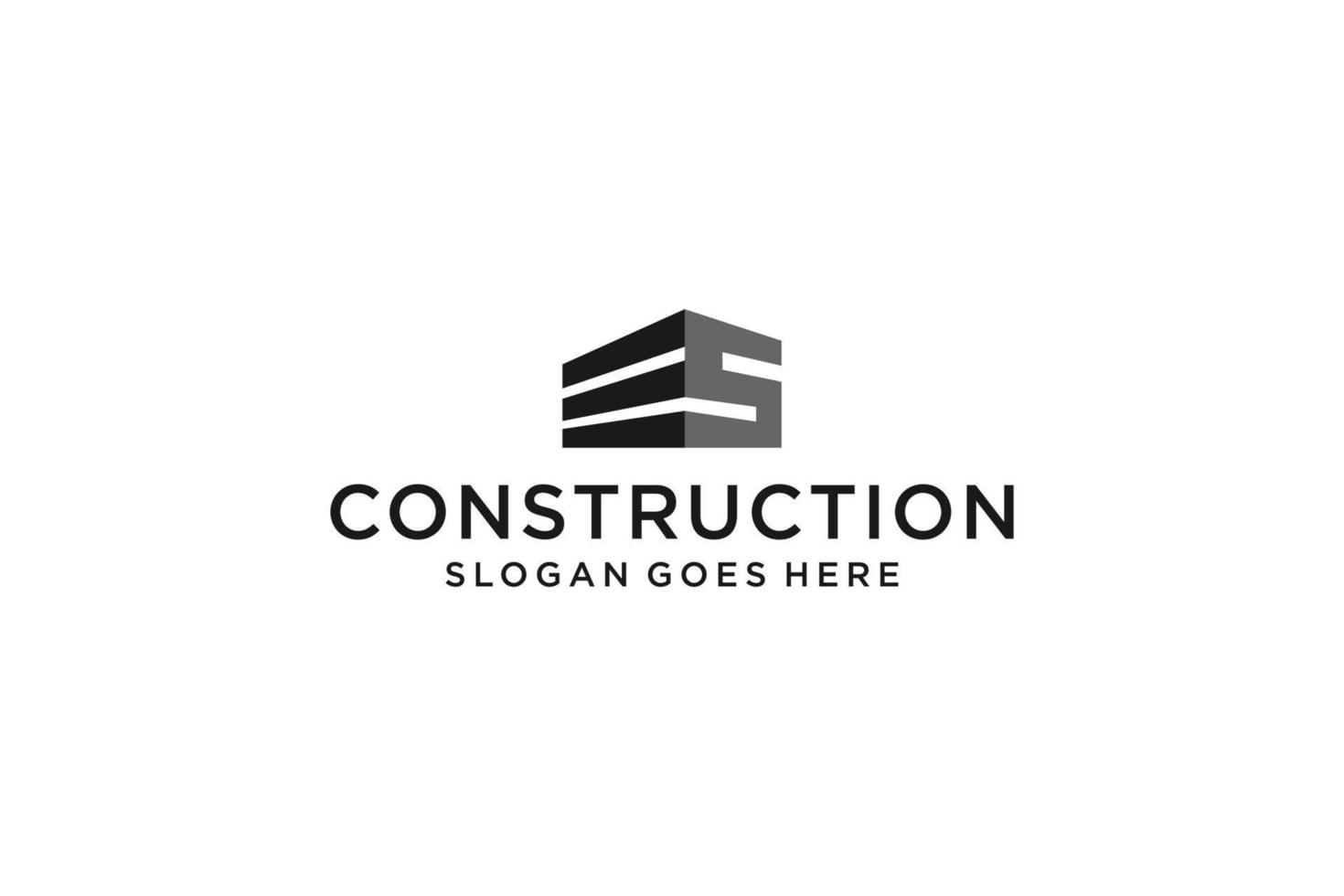 Letter S for Real Estate Logo. Construction Architecture Building Logo Design Template Element. vector