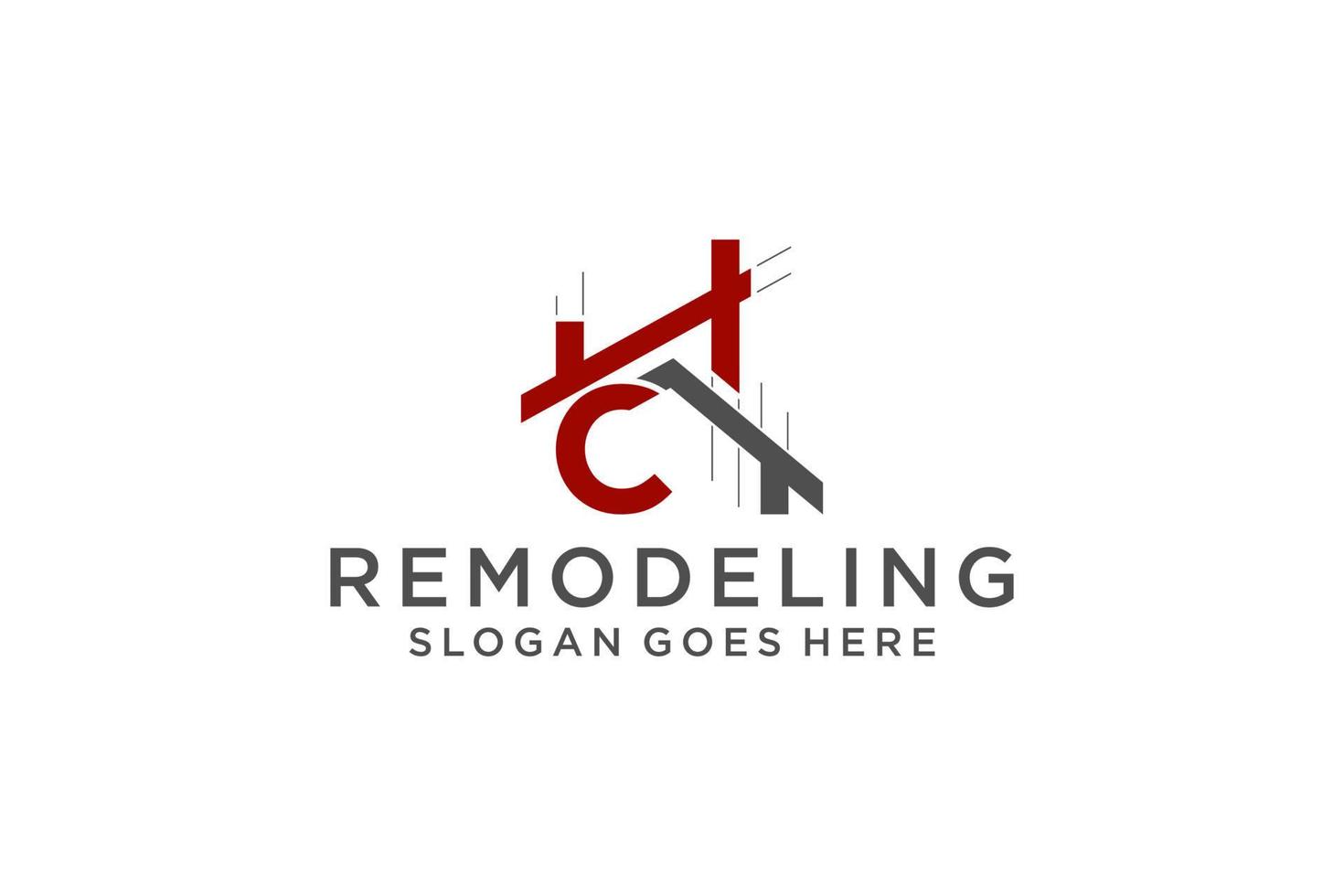 Letter C for Real Estate Remodeling Logo. Construction Architecture Building Logo Design Template Element. vector