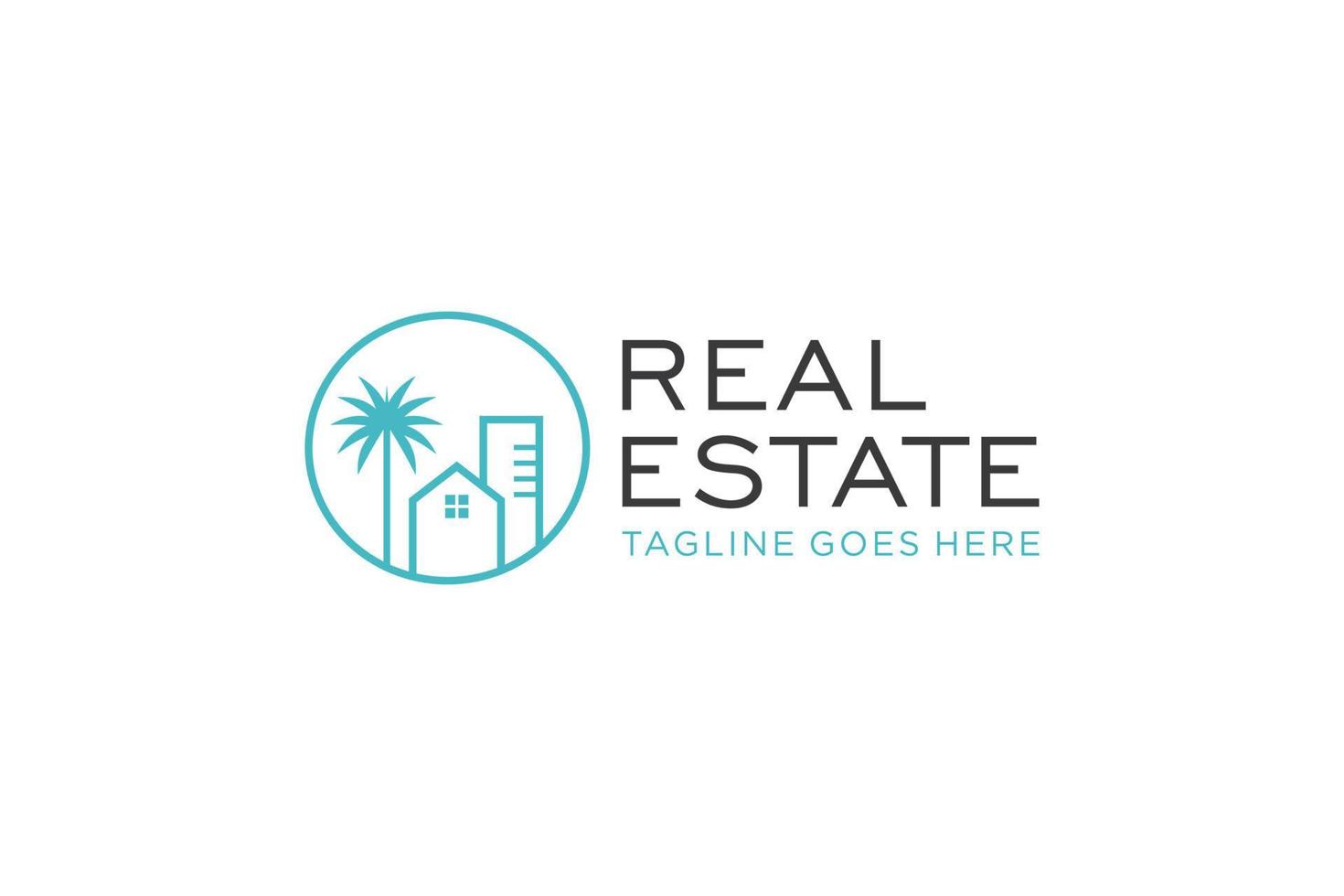 Real Estate Logo. Construction Architecture Building Logo Design Template Element. vector