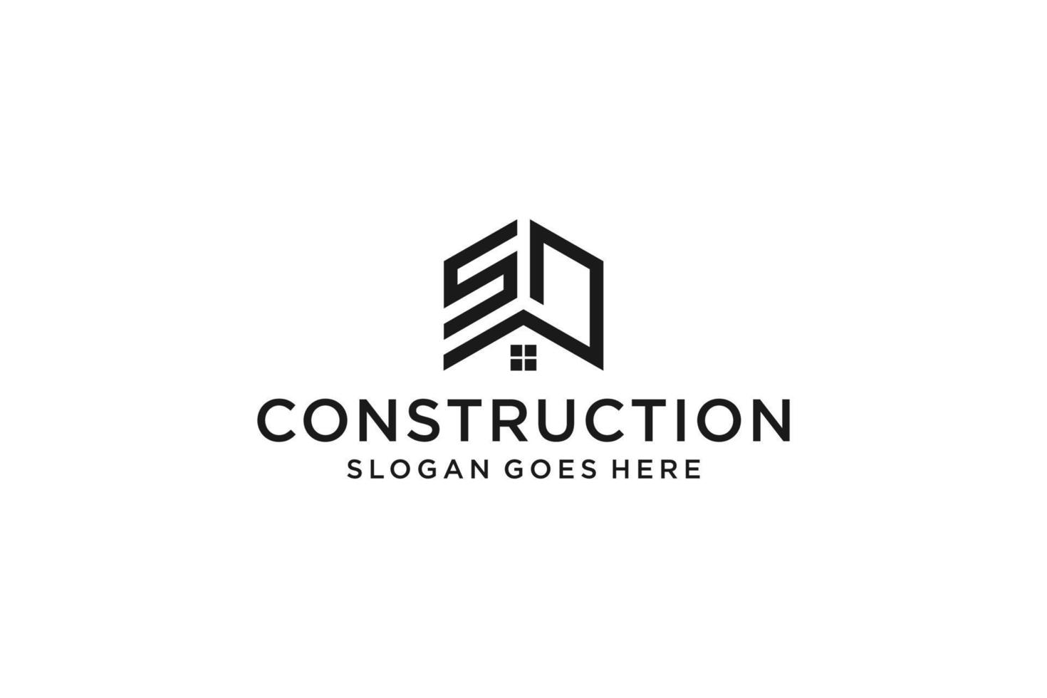 Letter S for Real Estate Logo. Construction Architecture Building Logo Design Template Element. vector