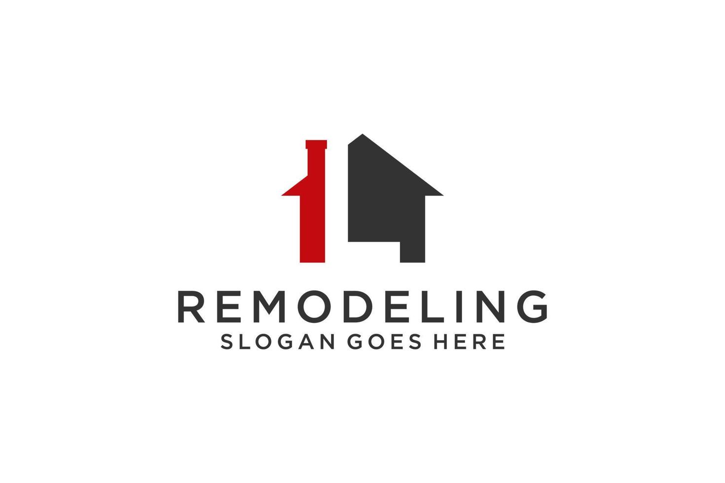 letra l para el logotipo de remodelación inmobiliaria. elemento de plantilla de diseño de logotipo de edificio de arquitectura de construcción. vector