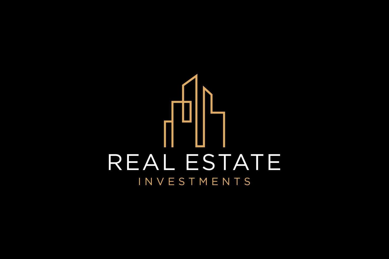 Real Estate Logo. Construction Architecture Building Logo Design Template Element. vector