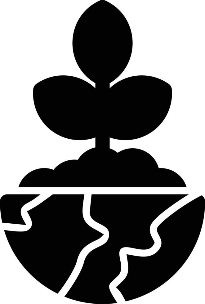 Earth Plant Glyph Icon vector